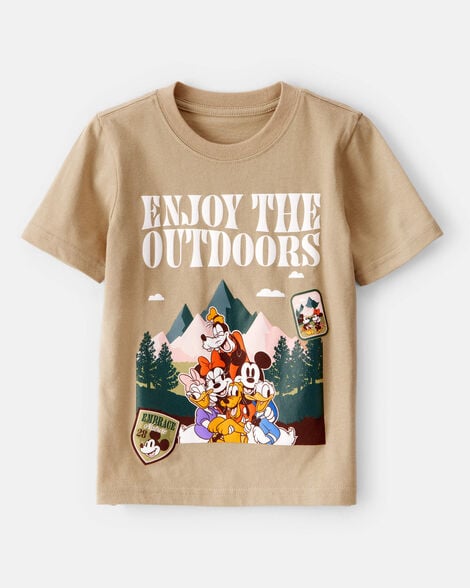 toddler boy "enjoy the outdoors" mickey & friends short-sleeve graphic tee - brown