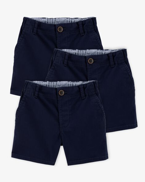 Product image 1 of Toddler Boy 3-Pack Stretch Chino Uniform Shorts - Navy