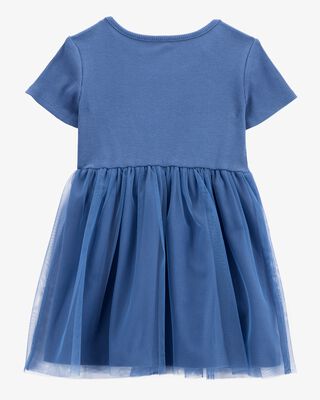 Product image 2 of Toddler Solid Short-Sleeve Dress - Navy