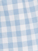 Blue/White - Baby 3-Piece Gingham Hat Outfit Set - Blue/White, Selected