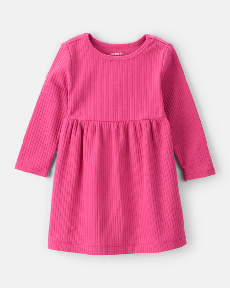 baby girl long-sleeve dress - pink