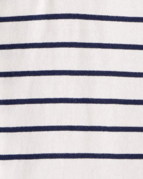 Baby Boy 2-Piece Striped Hooded Long-Sleeve Bodysuit Pant Set - White/Navy