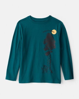 Boys Pizza Long-Sleeve Graphic Tee - Grey