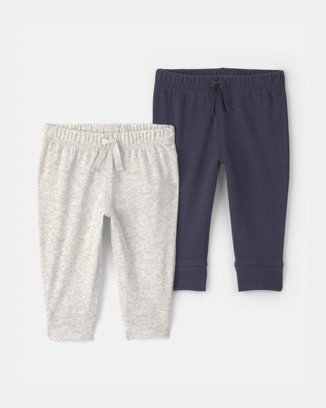 baby 2-pack pull-on pants - navy/grey