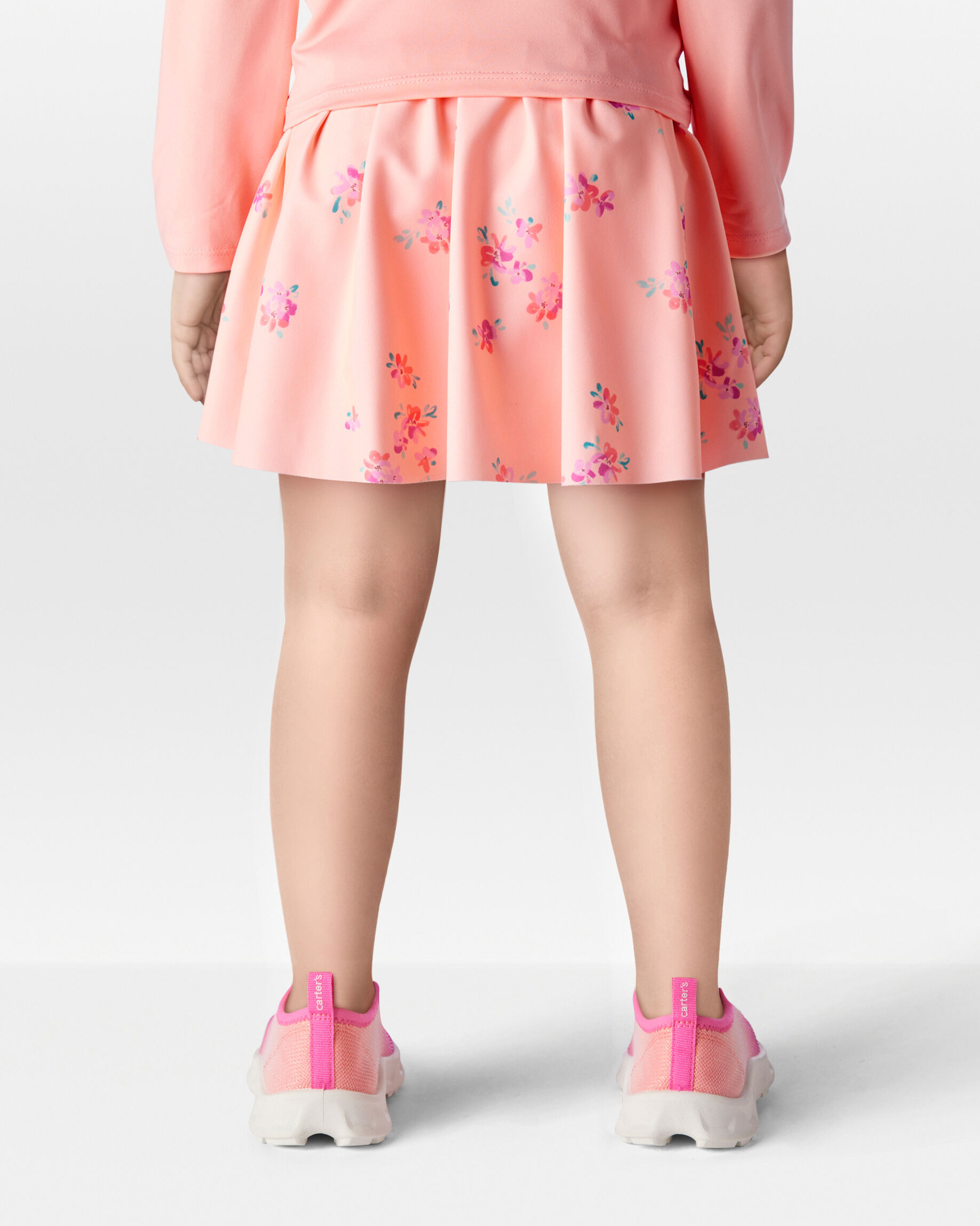Toddler Floral Active Pull-On Skort - Orange