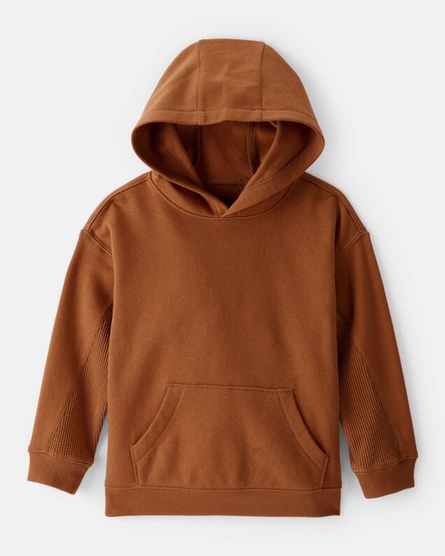 Product image 1 of Toddler Boy Solid Fleece Long-Sleeve Hoodie - Brown