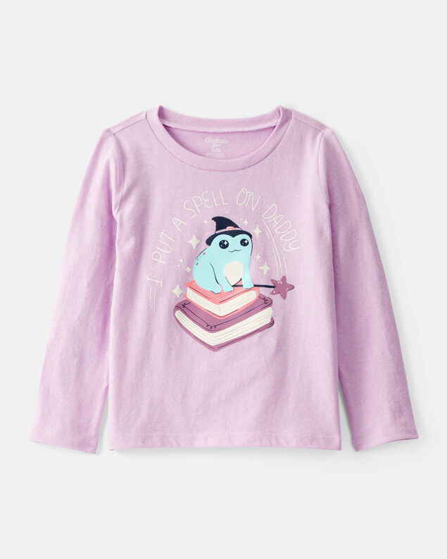 Product image 1 of Toddler Girl I Put A Spell On Daddy Long-Sleeve Graphic Tee - Purple