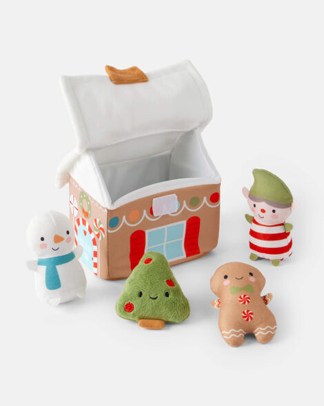 christmas gingerbread house plush toy set