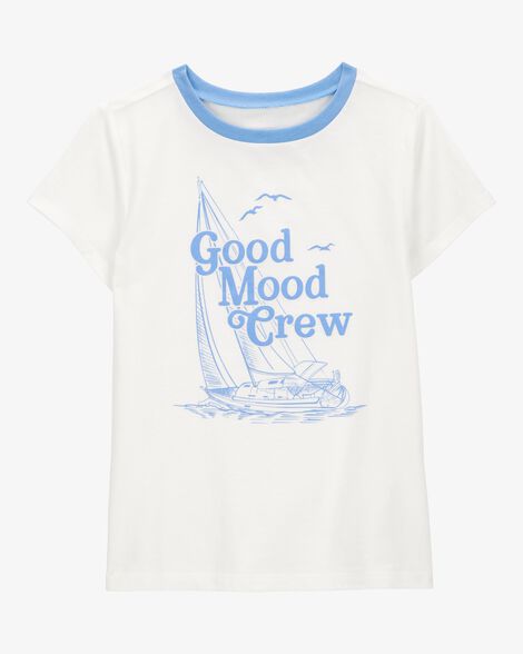  Product image 1 of Kid Good Mood Crew Short-Sleeve Graphic Tee - White