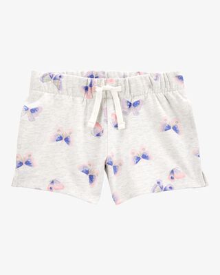 Product image 1 of Toddler Butterfly Print Pull-On French Terry Shorts - Gray