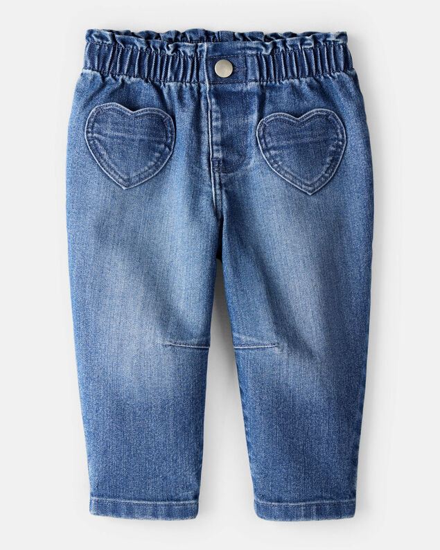 Product image 1 of Baby Girl Heart Pocket Barrel Jeans - Blue