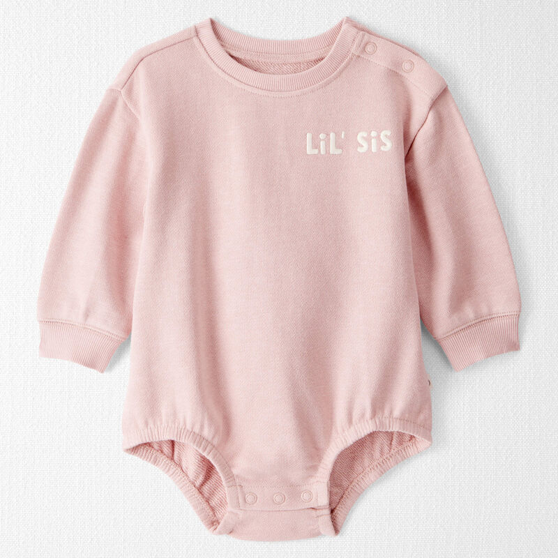 Baby Girl Organic Cotton Lil Sis Bubble