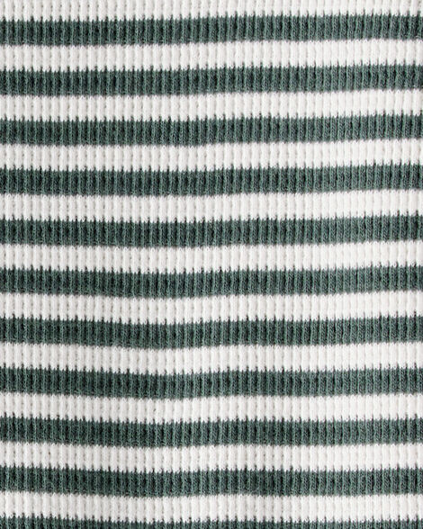Baby Organic Cotton Waffle Knit Jumpsuit in Stripes