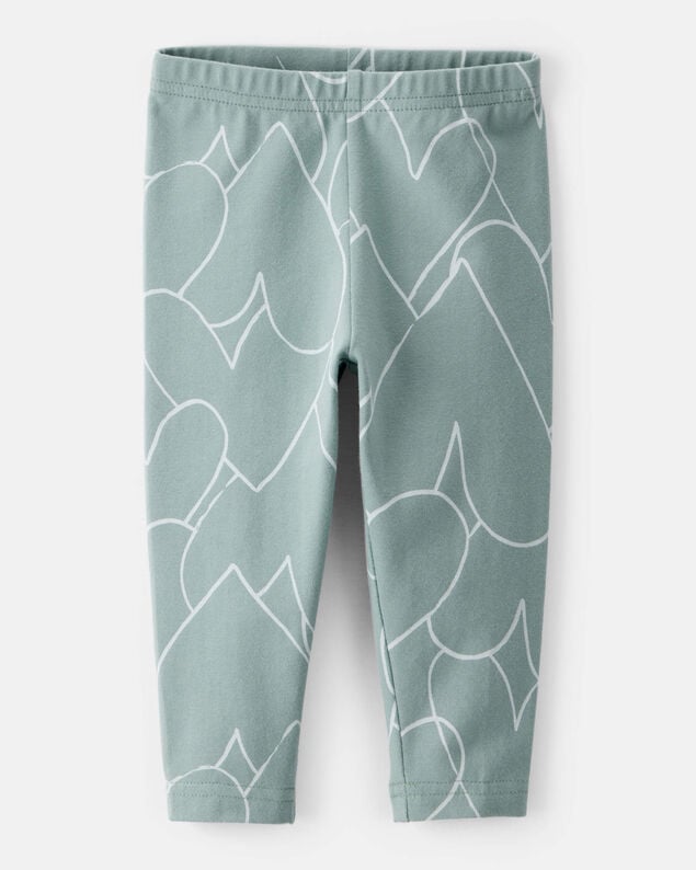 Product image 1 of Baby Girl Cotton Heart Stretch Leggings - Green