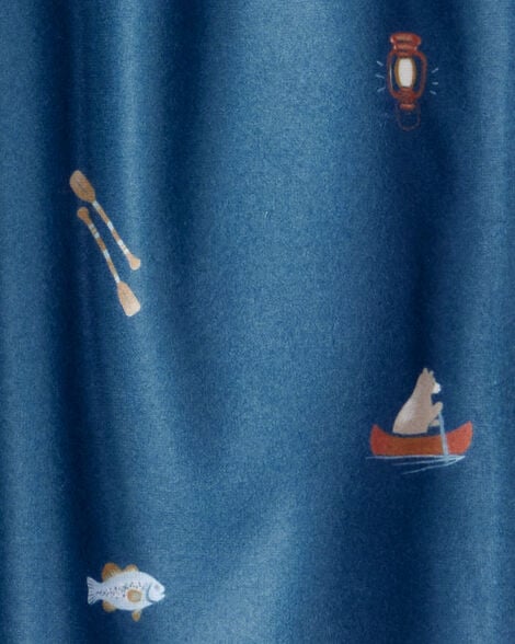 Boys 2-Piece Bear Fishing Loose Fit Pajamas