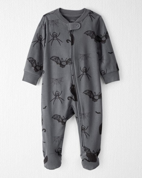 Baby Organic Cotton Sleep & Play Pajamas in Spooky Creatures