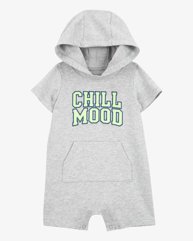 Product image 1 of Baby "Chill Mood" Hooded Romper -Grey
