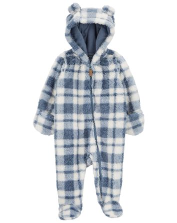 Baby Plaid Sherpa Jumpsuit