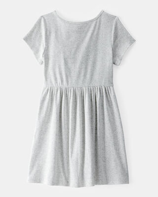 Product image 2 of Kid Ribbed Short-Sleeve Dress - Grey