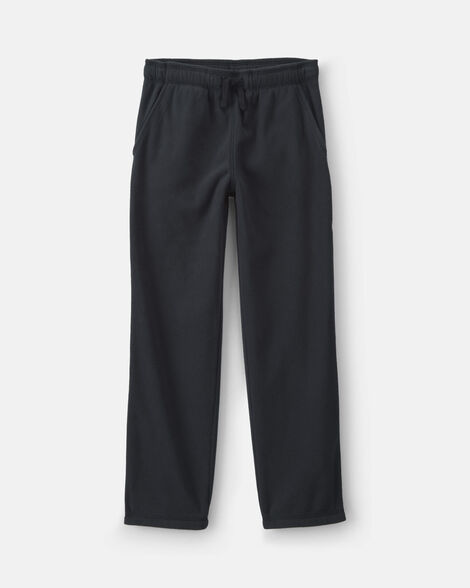 boys fleece wide-leg pants - black