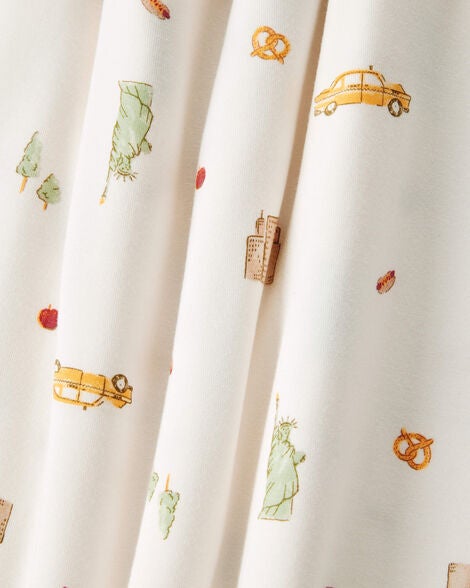  Product image 2 of Baby New York City Print Footie 1-Piece PurelySoft Pajamas - Ivory