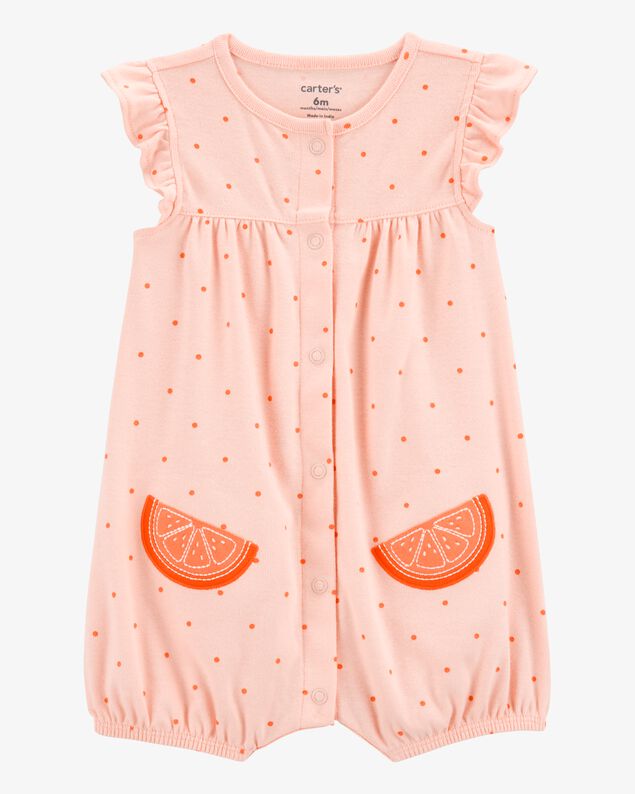 Product image 1 of Baby Girl Cotton Short-Sleeve Romper - Orange