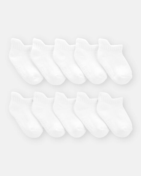 Image of Baby Boy 10-Pack No Show Socks - White