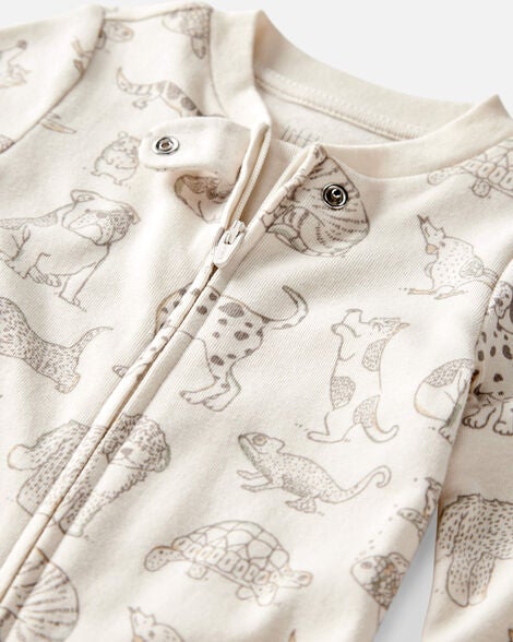  Product image 2 of Baby Organic Cotton Animal-Print Sleep & Play Pajamas