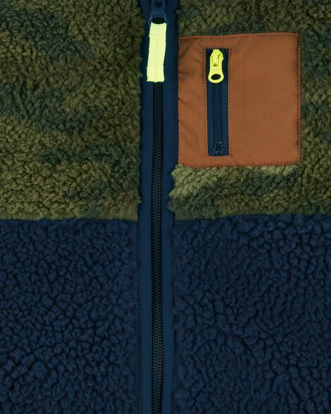  Product image 3 of Kid Camo Zip-Up Sherpa Vest