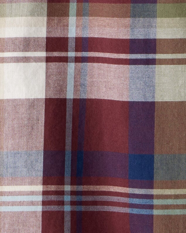 Product image 2 of Boys Plaid Cotton Long-Sleeve Button-Down Shirt - Burgundy