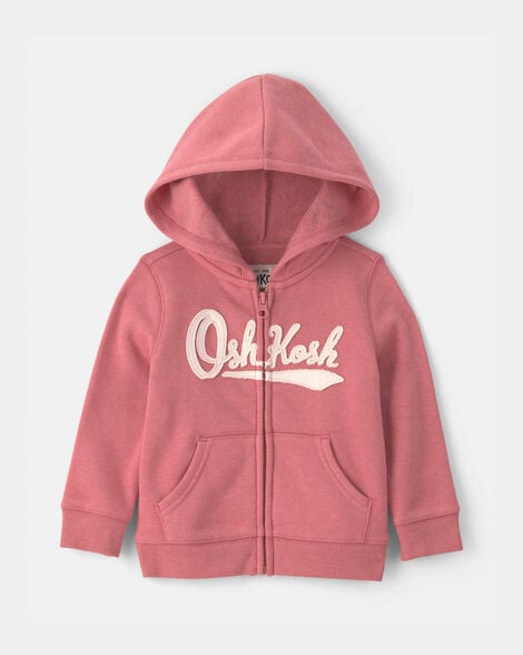 Baby Girl OshKosh Logo Fleece Zip-Up Hoodie - Pink