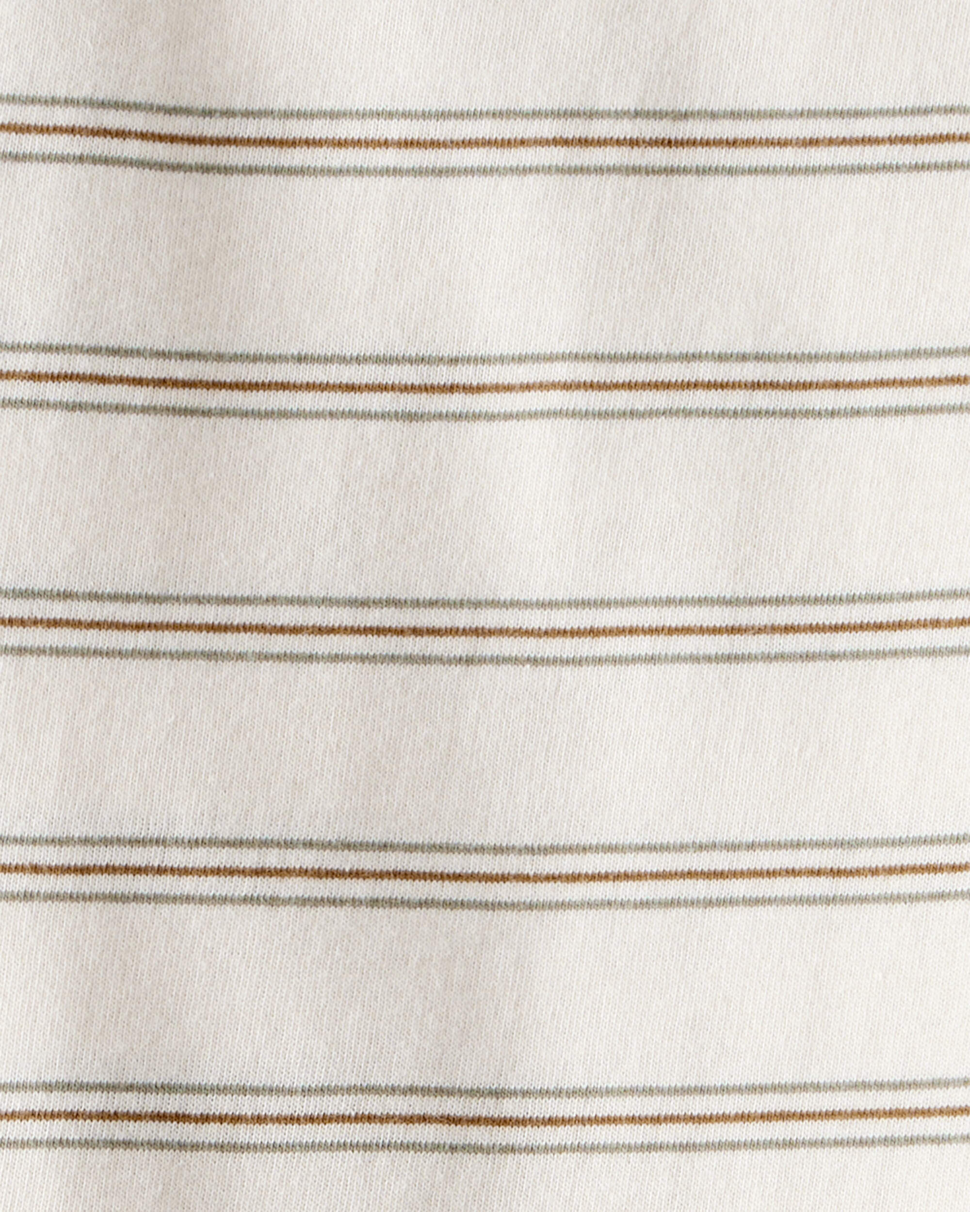 Toddler Boy Striped Short-Sleeve Pocket Tee - Tan