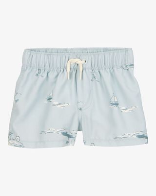 Product image 2 of Baby 3-Piece Long-Sleeve Rashguard, Swim Trunk & Swim Hat Set - Grey/Blue