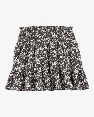 Product image 2 of Kid Floral Linen Look-alike Drawstring Skirt
