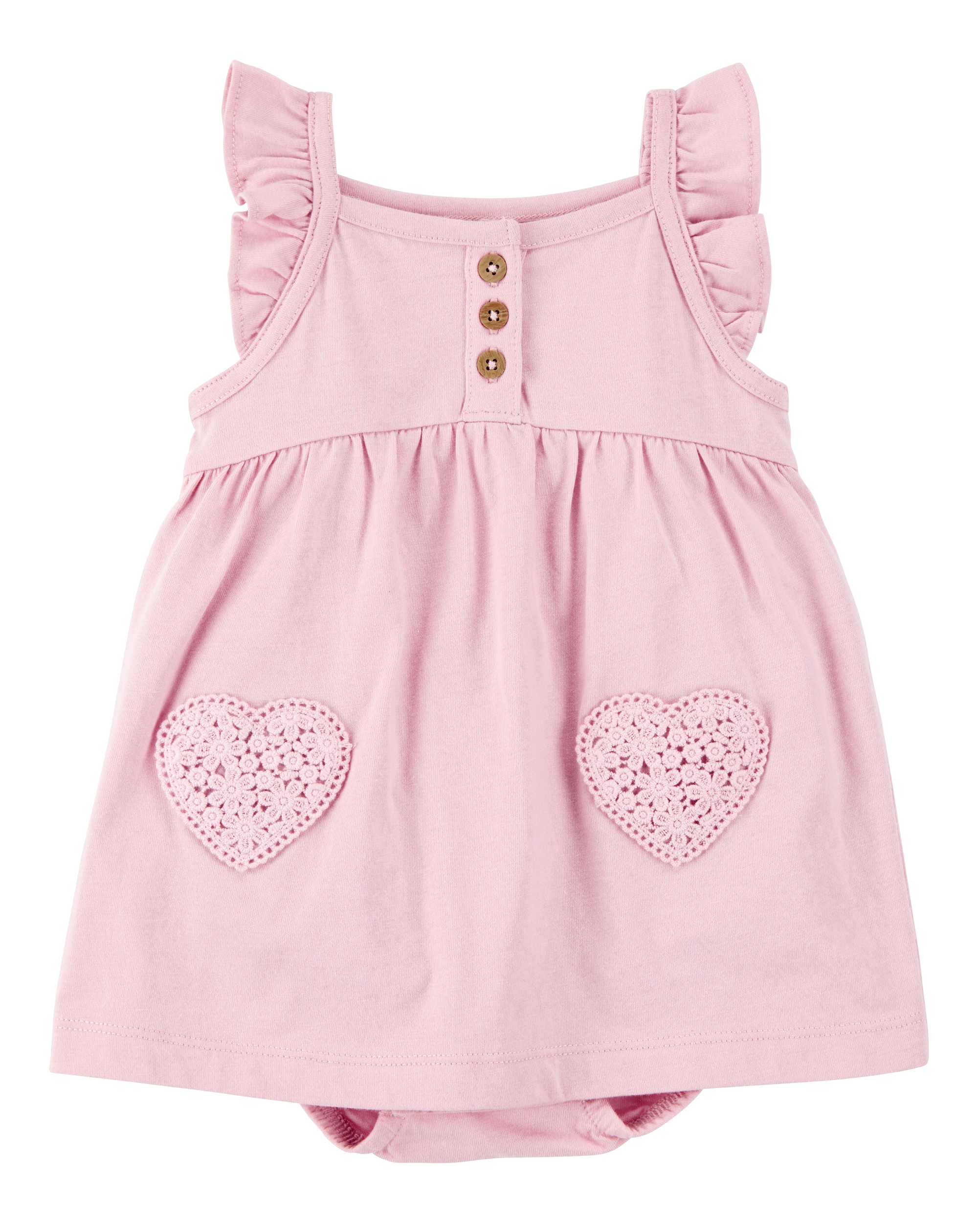 Baby Girl Floral Flutter Sunsuit - Pink