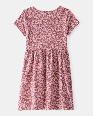 Product image 2 of Girls Floral Short-Sleeve Dress - Pink