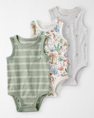Product image 1 of Baby 3-Pack Organic Cotton Rib Bodysuits