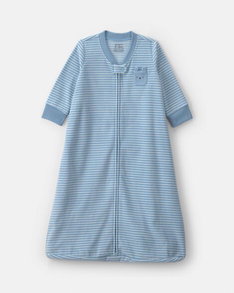 baby boy striped fleece sleep bag - blue