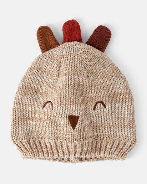 baby thanksgiving turkey beanie hat - brown