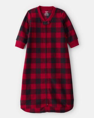 Product image 1 of Baby Checkered Print Loose Fit Long-Sleeve Wearable Blanket