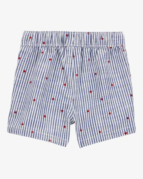  Product image 2 of Baby Striped Star Print Drawstring Shorts - Blue