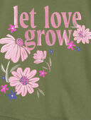 Green - Kid Let Love Grow Floral Graphic Tee, Selected