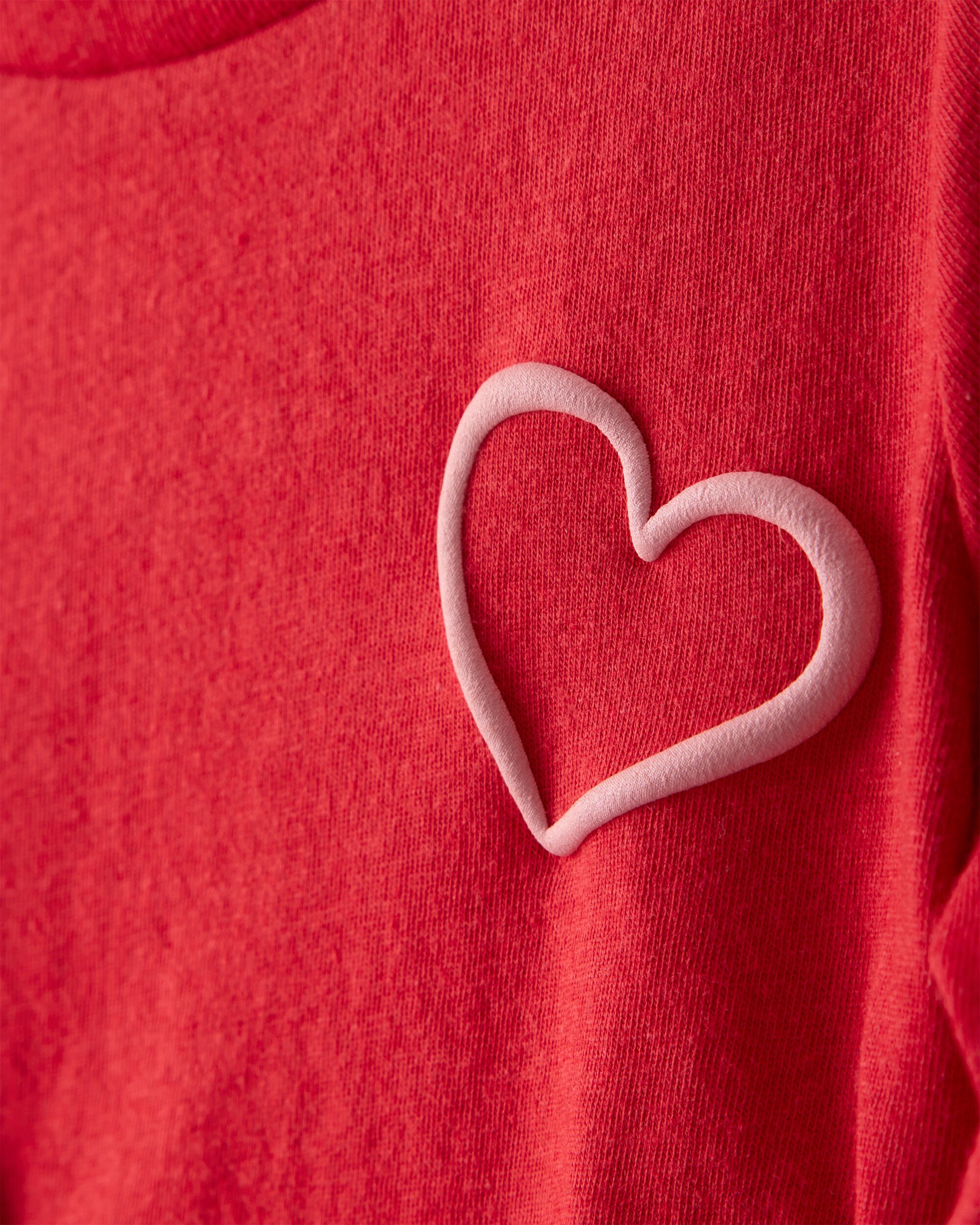 Toddler Girl Valentine Heart Long-Sleeve Graphic Tee - Red