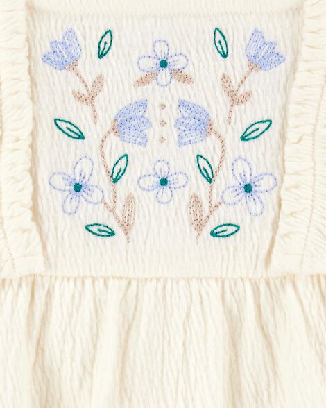 Baby Floral Flutter Bodysuit Dress - Ivory