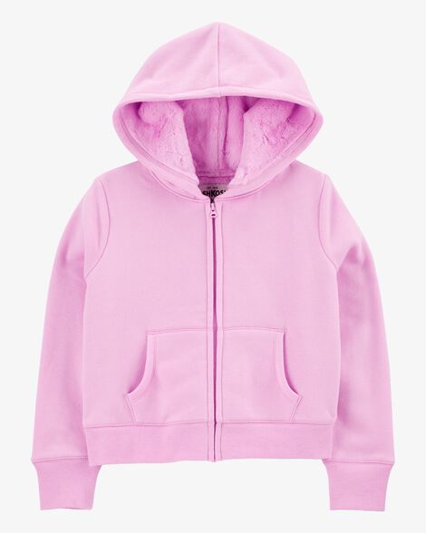 Product image 1 of Kid Fleece-Lined Zip-Up Jacket - Pink