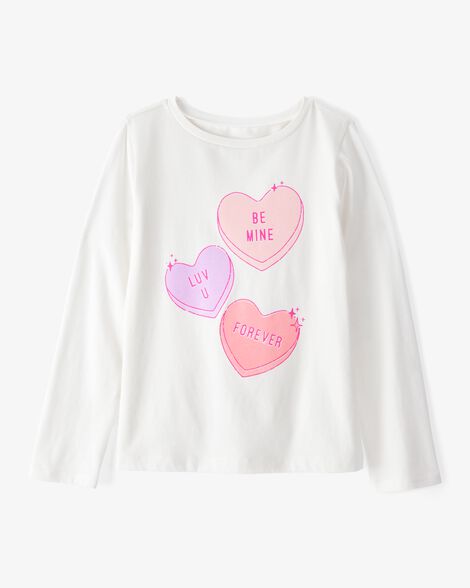  Product image 1 of Kid Be Mine Long-Sleeve Graphic Tee - White