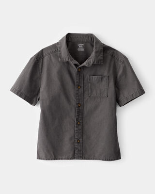 Product image 1 of Kid Short-Sleeve Button-Down Pocket Shirt - Black