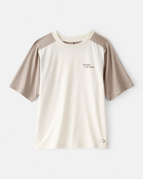 boys active short-sleeve graphic tee - ivory/tan