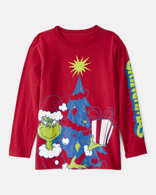 Product image 1 of Boys Dr. Seuss™ The Grinch Long-Sleeve Graphic Tee - Red