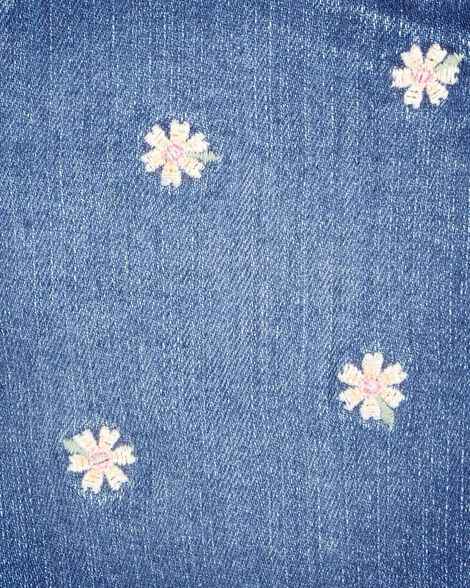  Product image 3 of Toddler Daisy Print Iconic Denim Short - Blue Ozone Wash